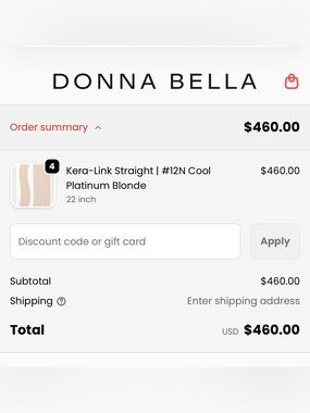 Donna Bella Kera-Link Straight #12N Cool Platinum Blonde - 22"